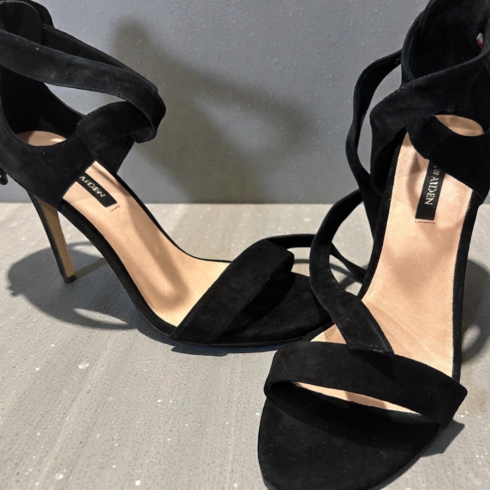 NEW IN BOX Black Suede Heels